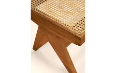 Teak & cane bench