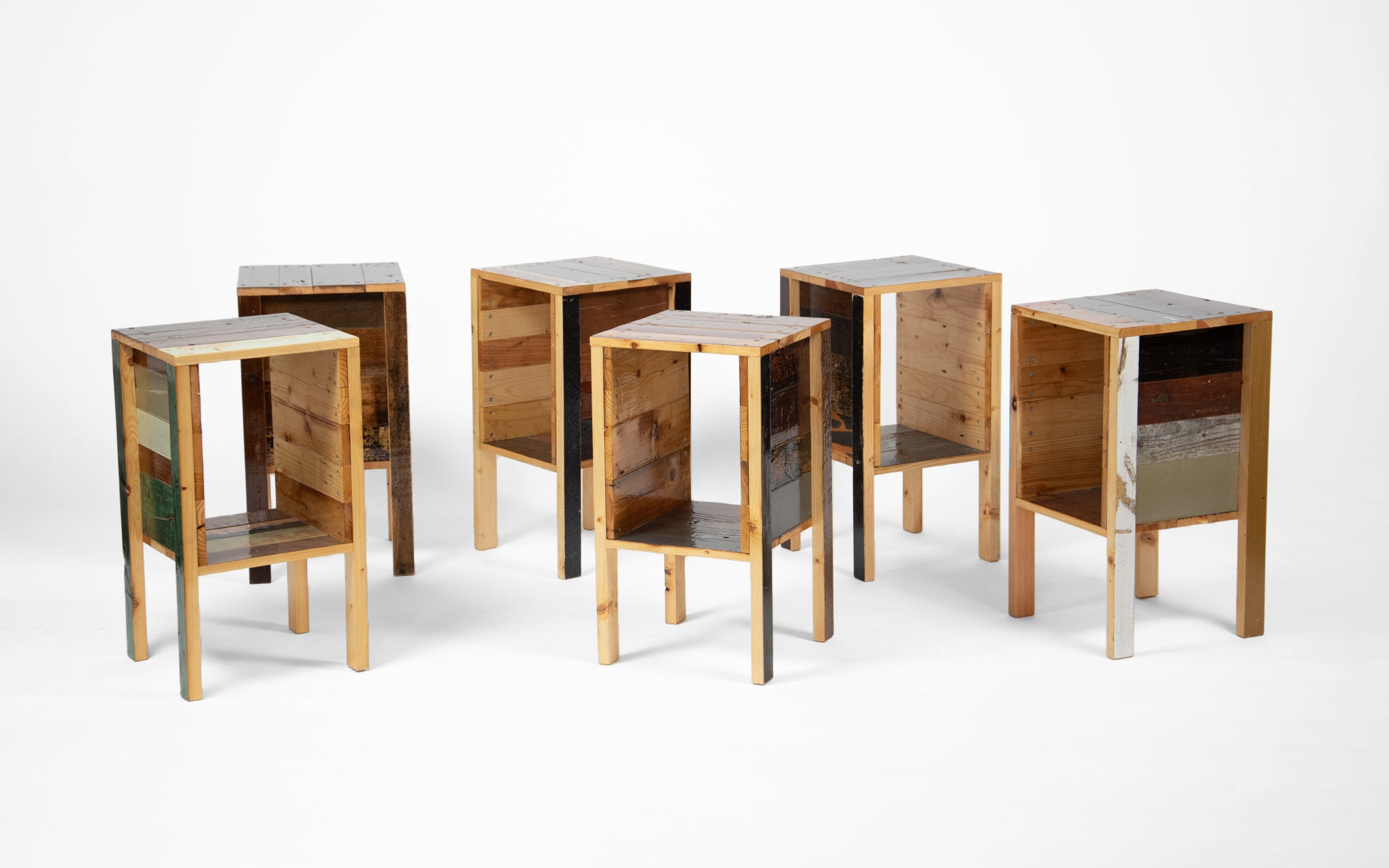 Bedside table in Scrapwood