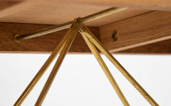 Oak display cabinet on legs