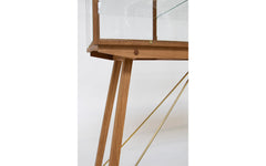 Oak display cabinet on legs