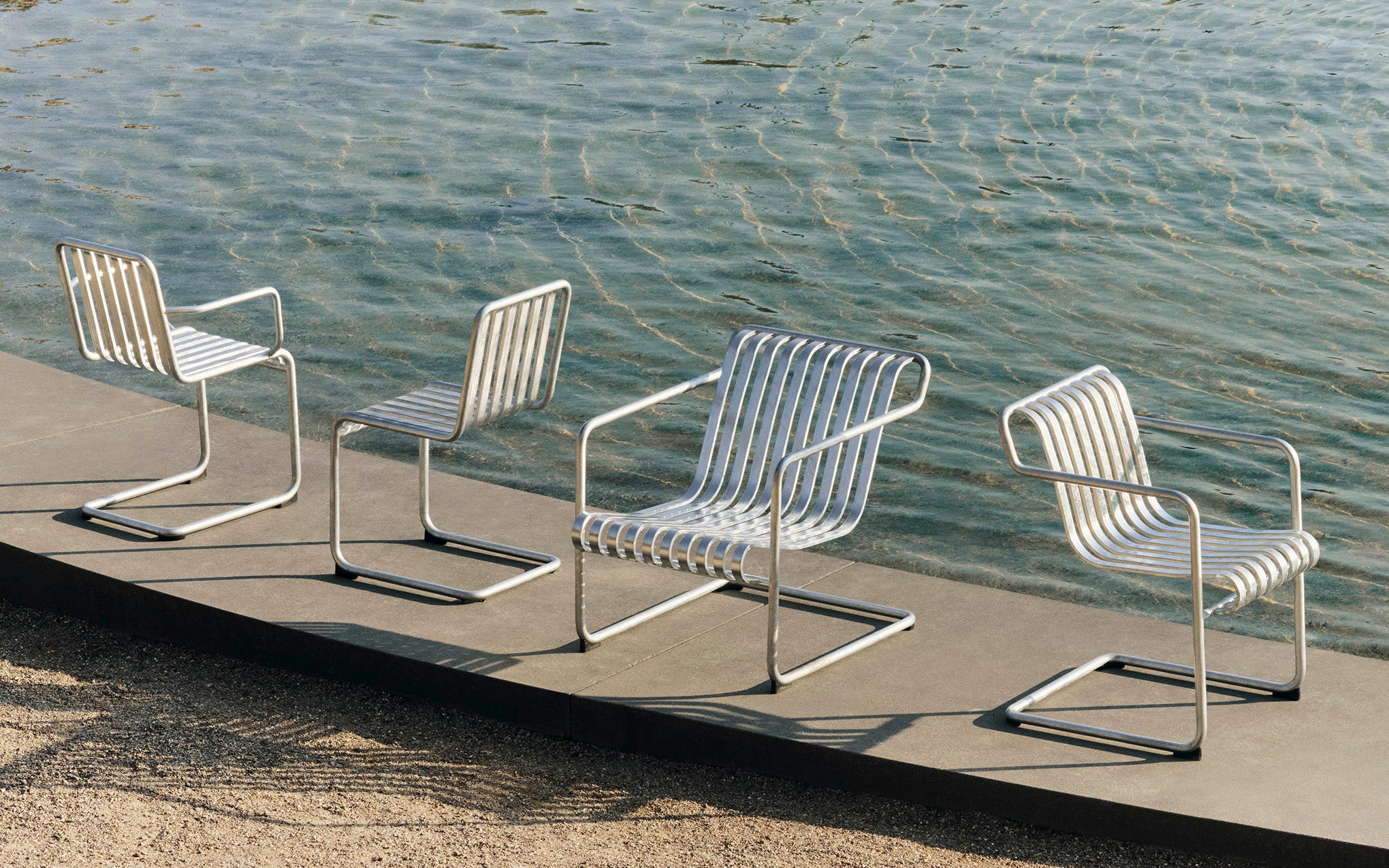 Palissade cantilever dining armchair