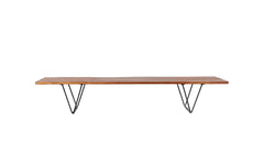 Vintage Robin Day mahogany steel bench