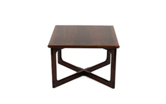 Vintage Rosewood 1960's coffee table with cross base