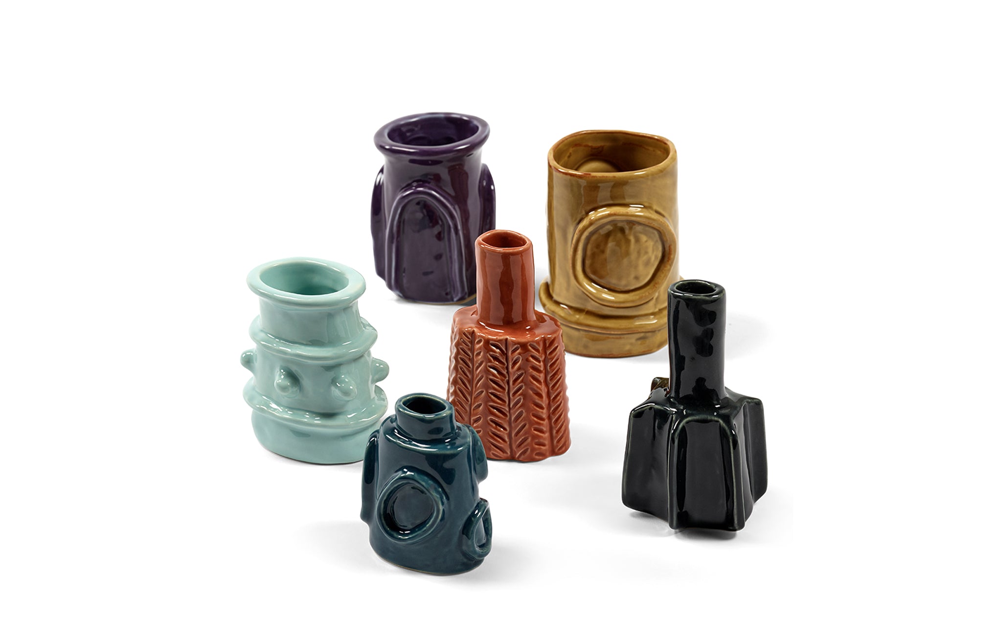 Molly glazed vases - set of six