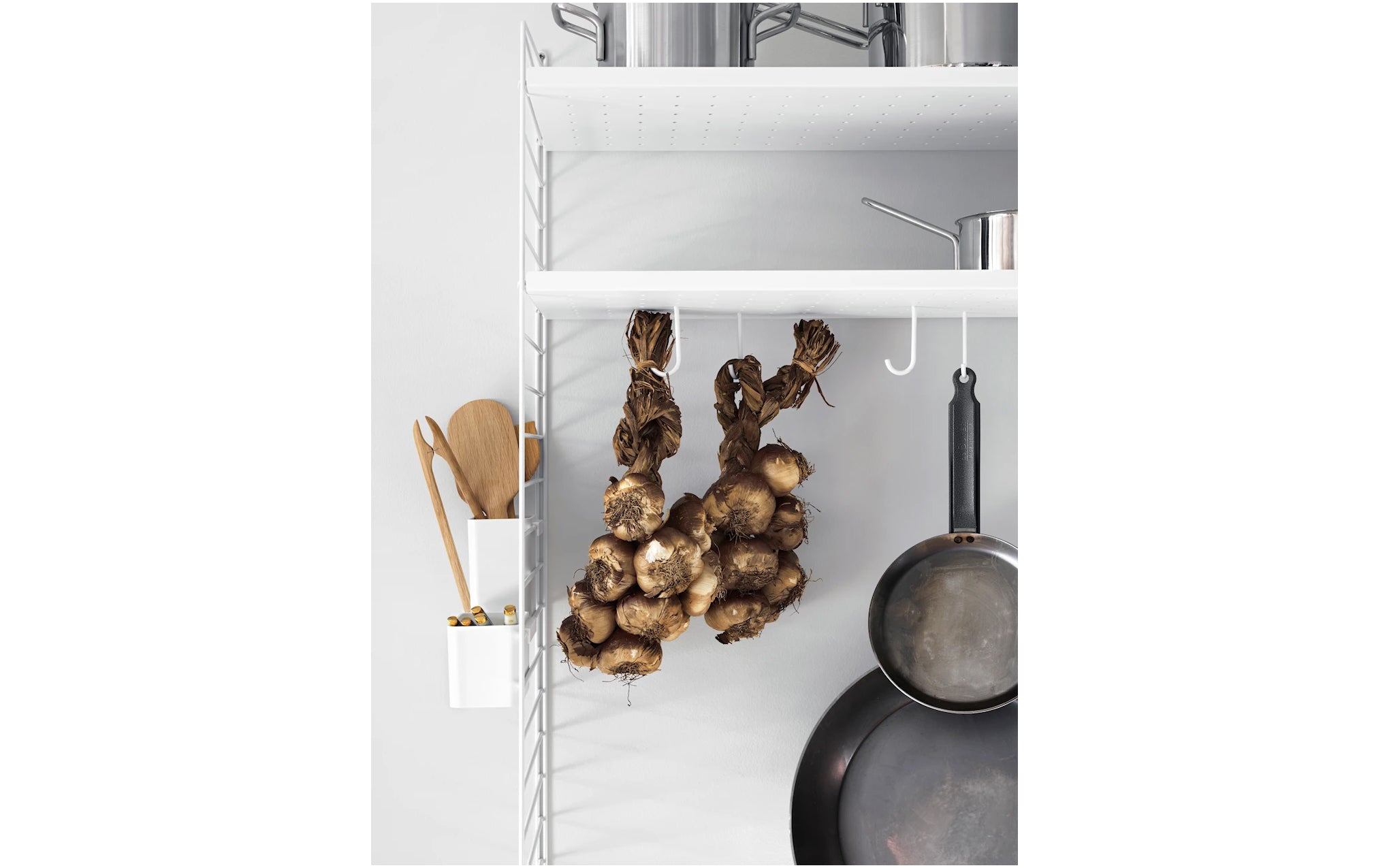 String J Hooks for metal shelves