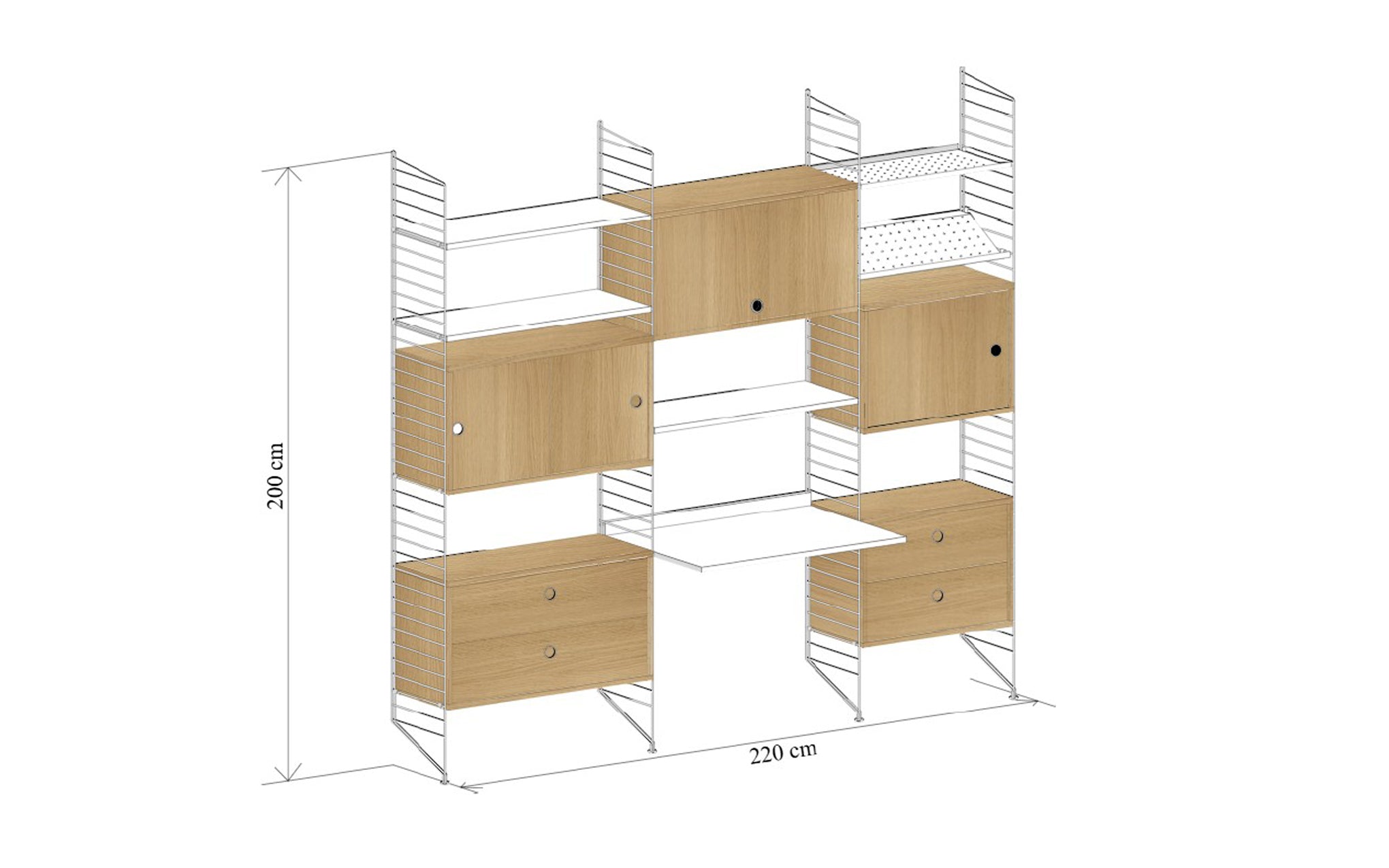 Ex-Display String shelving - workspace configuration