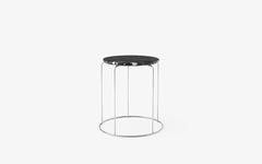 Wire stool with marble top