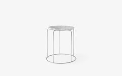 Wire stool with marble top