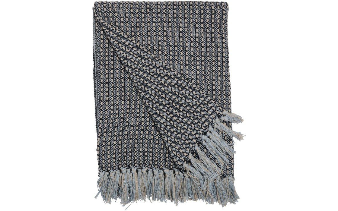 Throw - navy & light blue