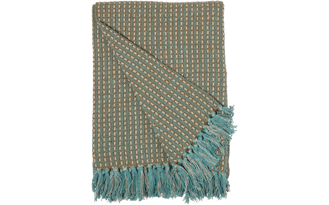 Throw - turquoise & gold