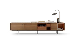 Aura sideboard - walnut, indian & stone