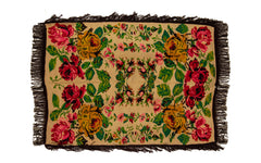 Moldovan floral rug with fringe