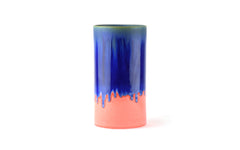 Cylinder vase - blue & pink