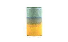 Cylinder vase - light blue & yellow