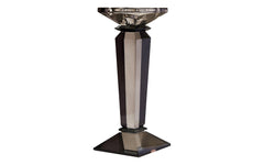 Crystal candle holder - smoke grey