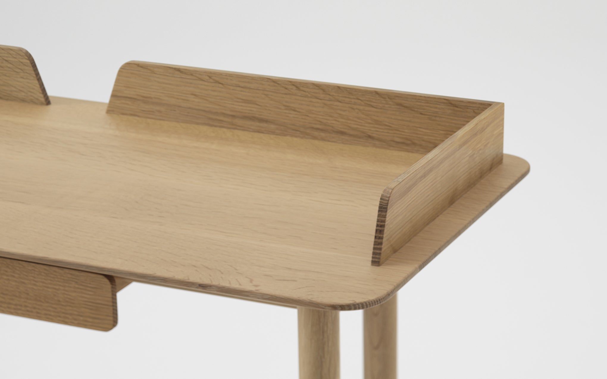 Lightwood desk - panel & drawer