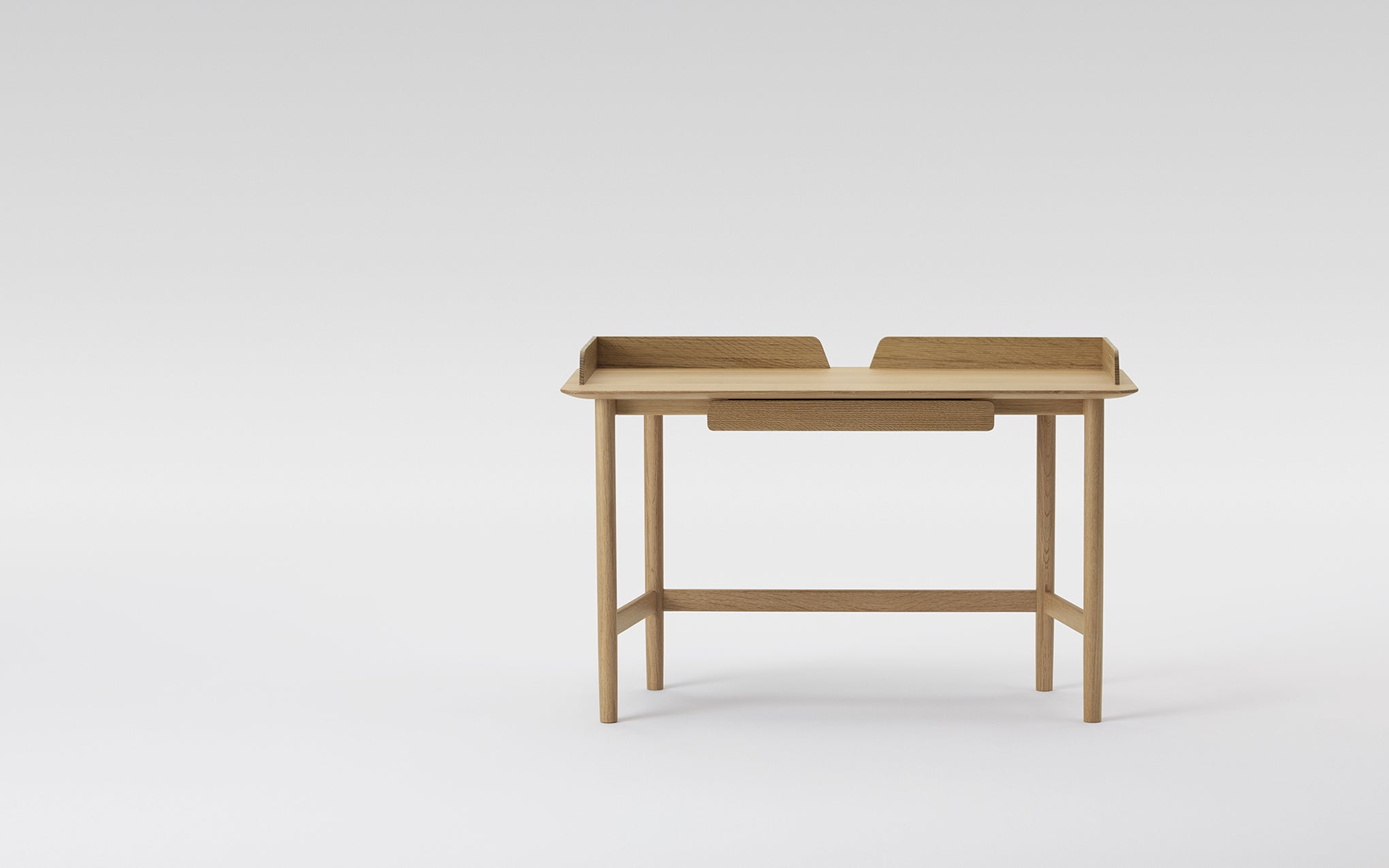 Lightwood desk - panel & drawer