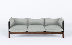 Tepee three seat sofa - walnut, black sling