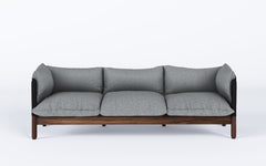 Tepee three seat sofa - walnut, black sling