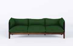 Tepee three seat sofa - walnut, black sling