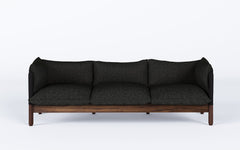 Tepee three seat sofa - walnut, black sling