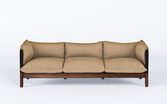 Tepee three seat sofa - walnut, black sling
