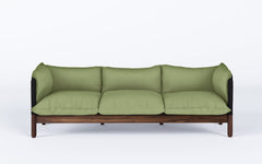 Tepee three seat sofa - walnut, black sling