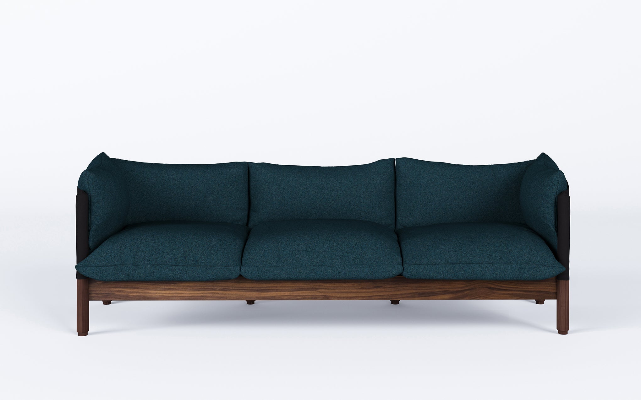 Tepee three seat sofa - walnut, black sling