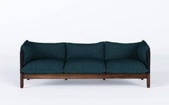 Tepee three seat sofa - walnut, black sling
