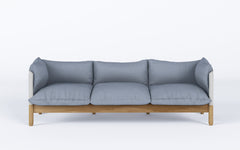 Tepee three seat sofa - oak, white sling