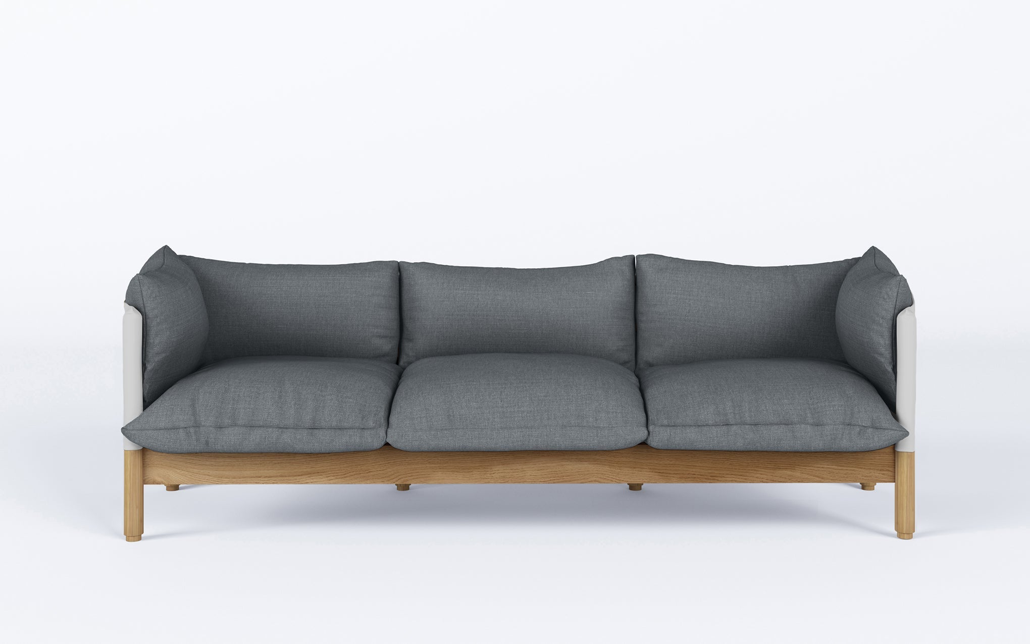 Tepee three seat sofa - oak, white sling