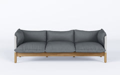 Tepee three seat sofa - oak, white sling