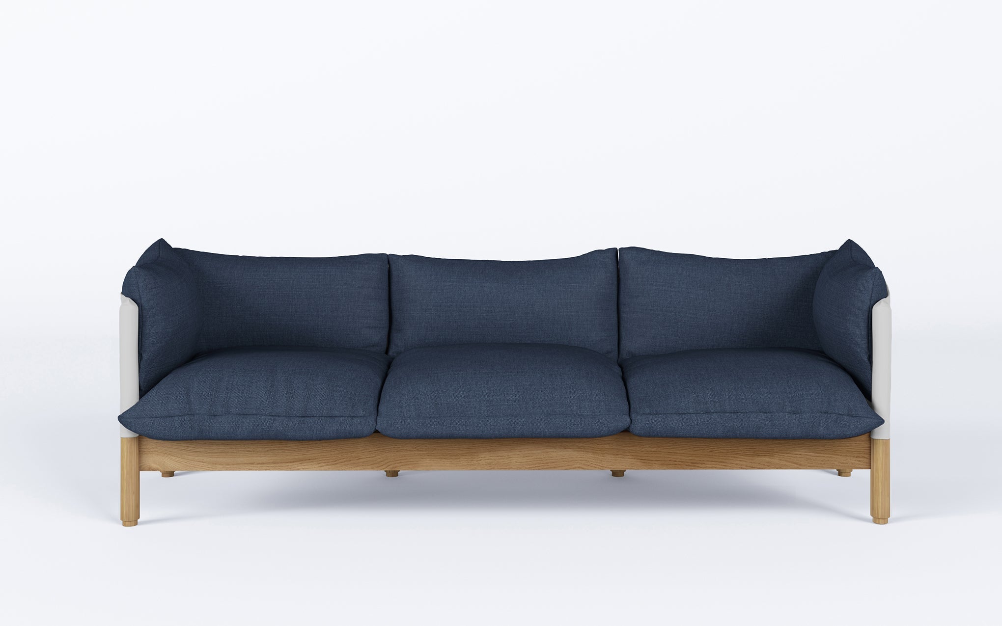 Tepee three seat sofa - oak, white sling