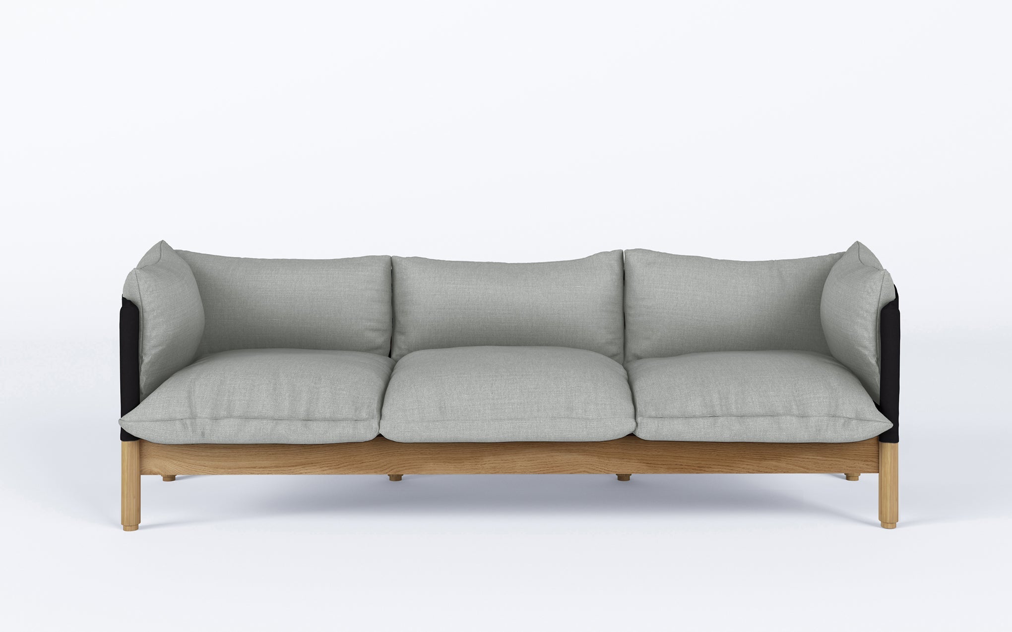 Tepee three seat sofa - oak, black sling