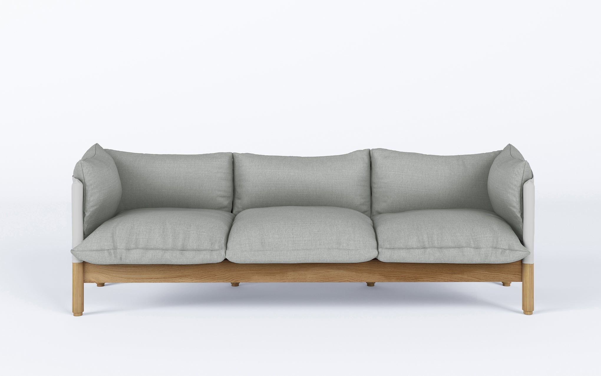 Tepee three seat sofa - oak, white sling