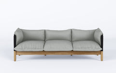 Tepee three seat sofa - oak, black sling