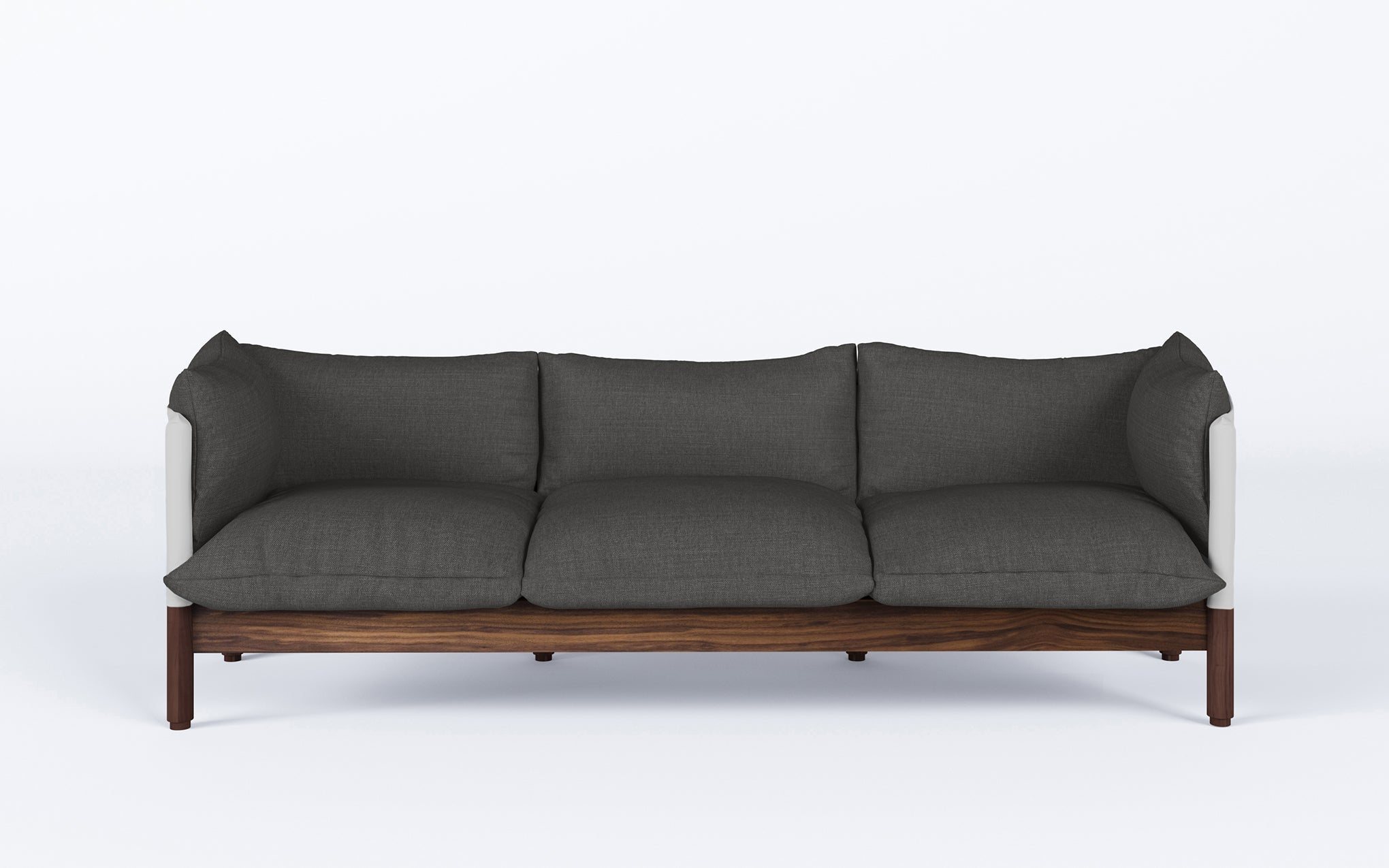 Tepee three seat sofa - walnut, white sling