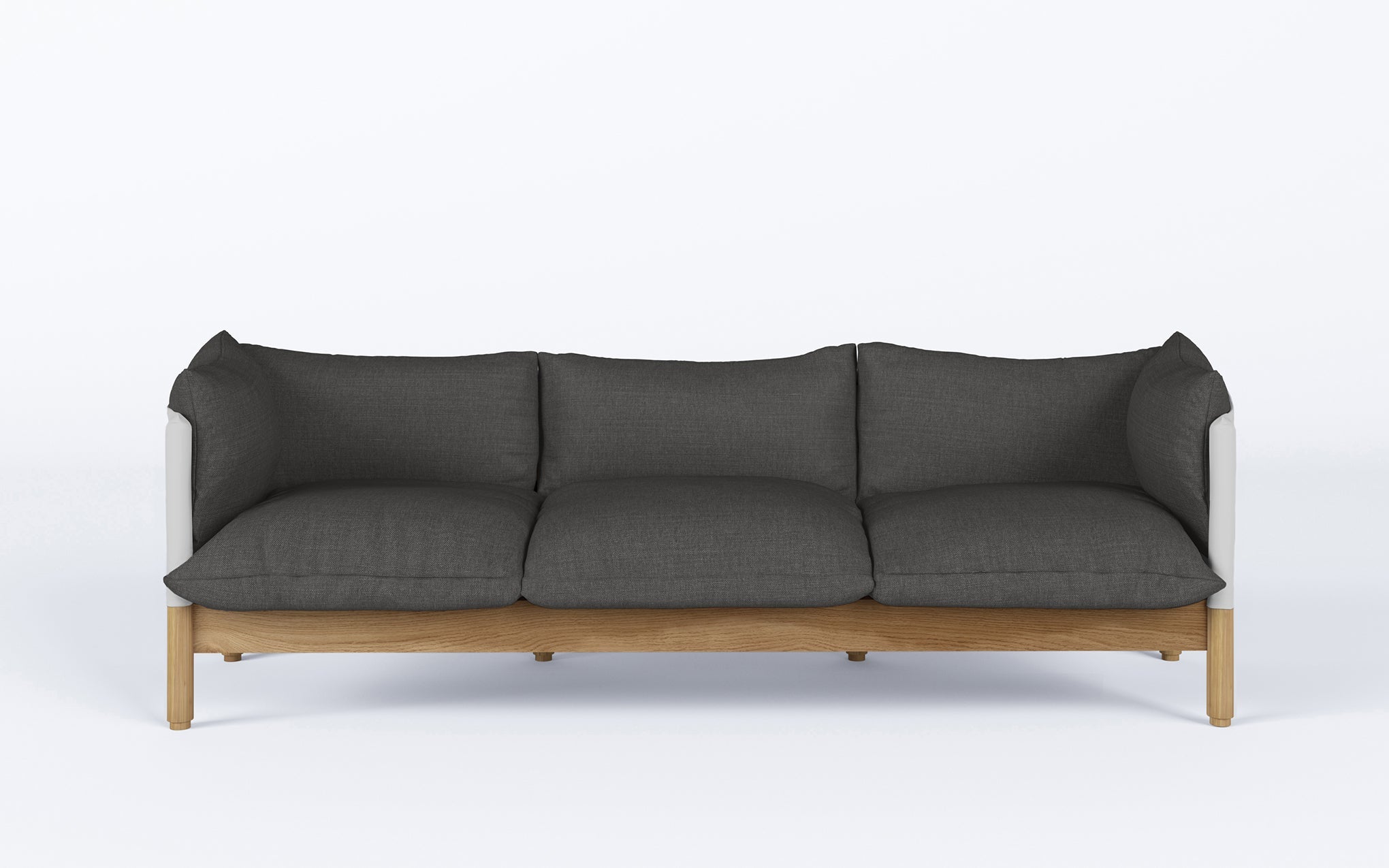 Tepee three seat sofa - oak, white sling