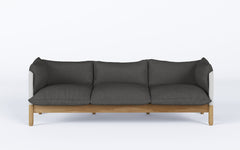 Tepee three seat sofa - oak, white sling