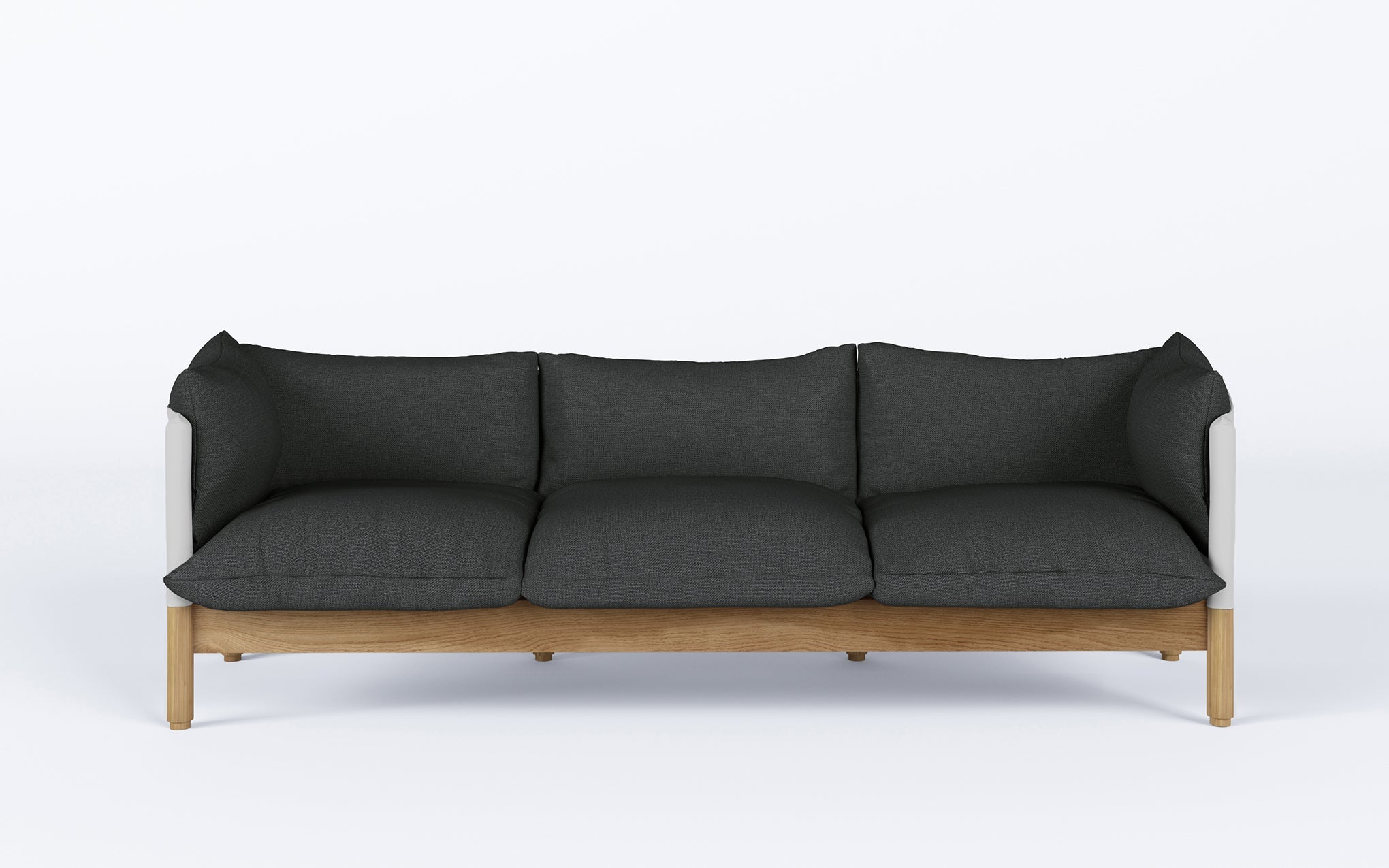 Tepee three seat sofa - oak, white sling