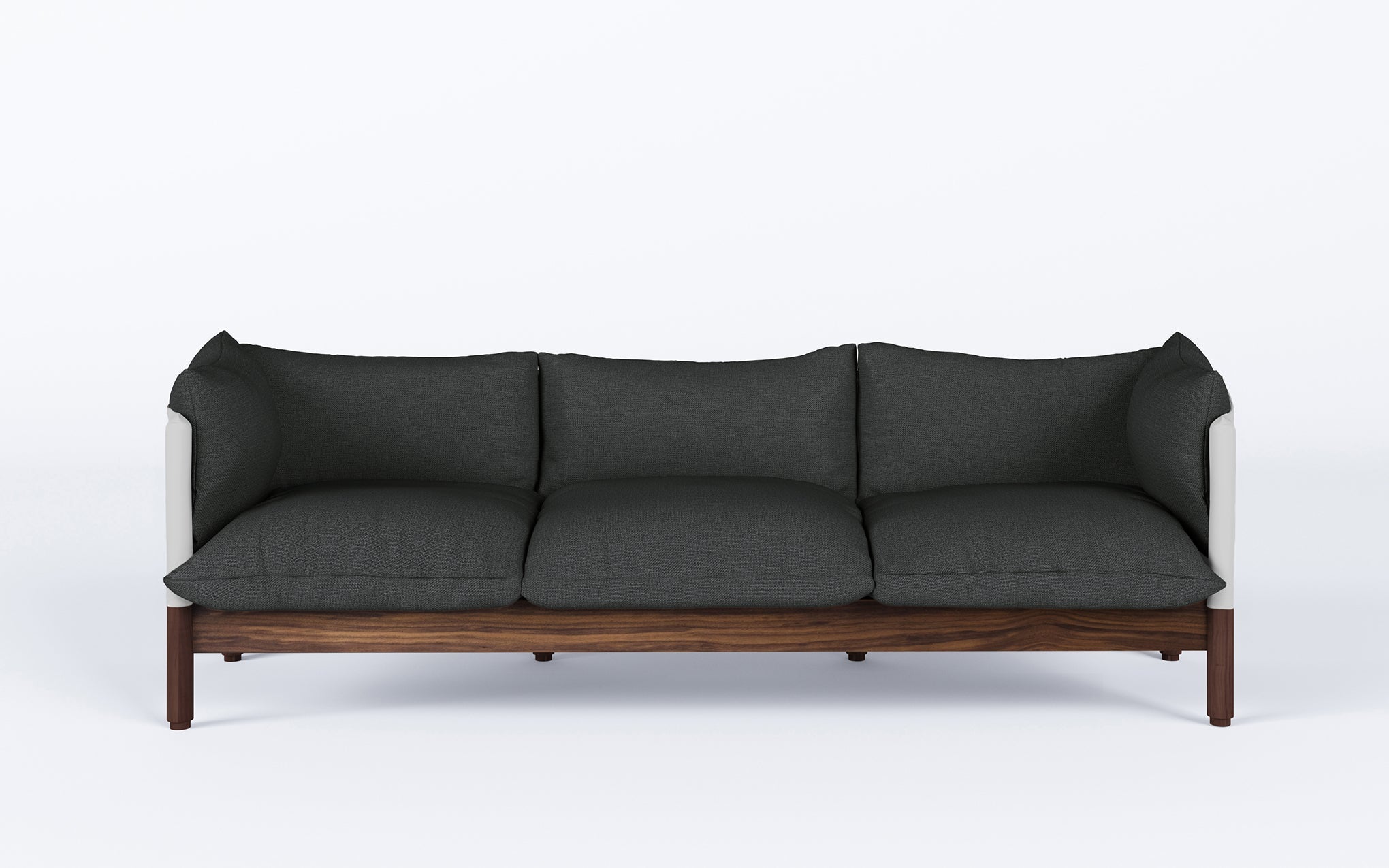 Tepee three seat sofa - walnut, white sling