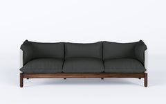 Tepee three seat sofa - walnut, white sling