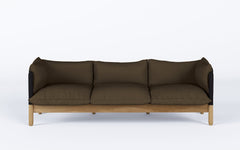 Tepee three seat sofa - oak, black sling