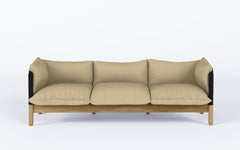 Tepee three seat sofa - oak, black sling