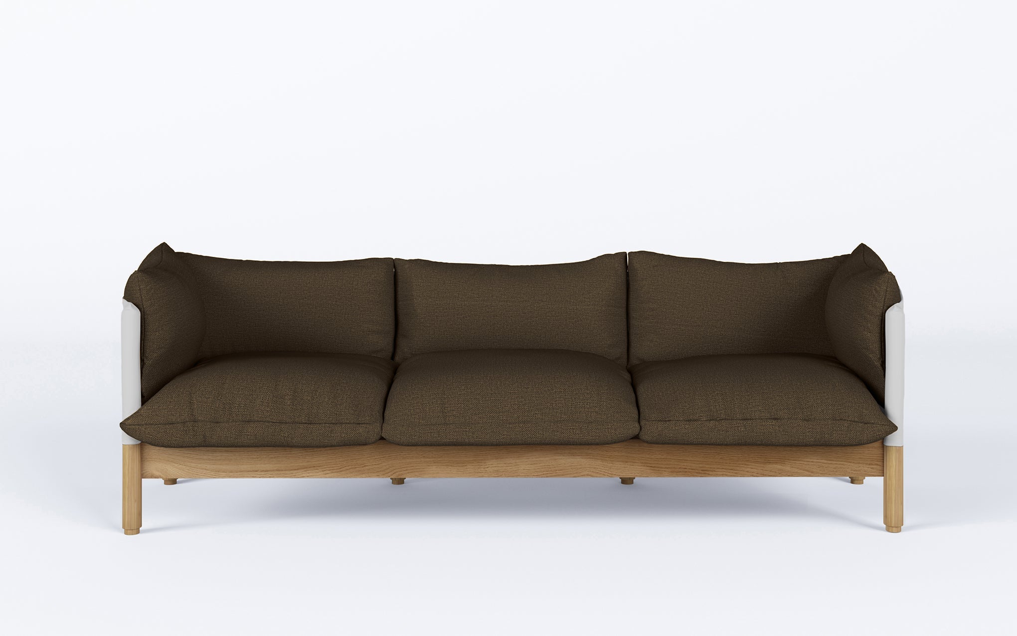 Tepee three seat sofa - oak, white sling