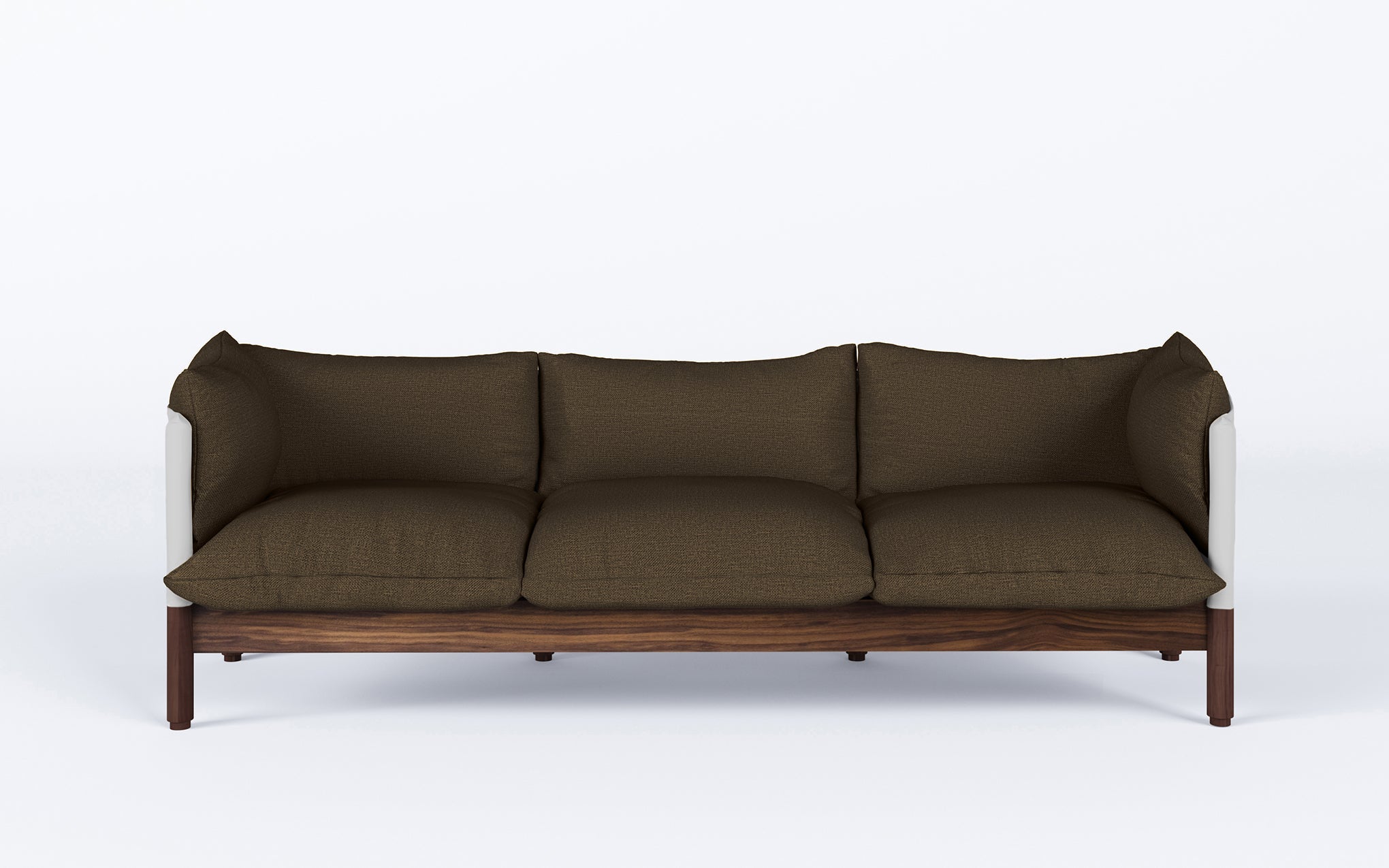 Tepee three seat sofa - walnut, white sling