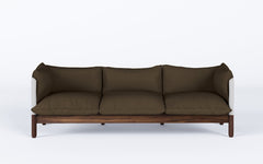 Tepee three seat sofa - walnut, white sling