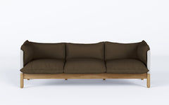 Tepee three seat sofa - oak, white sling