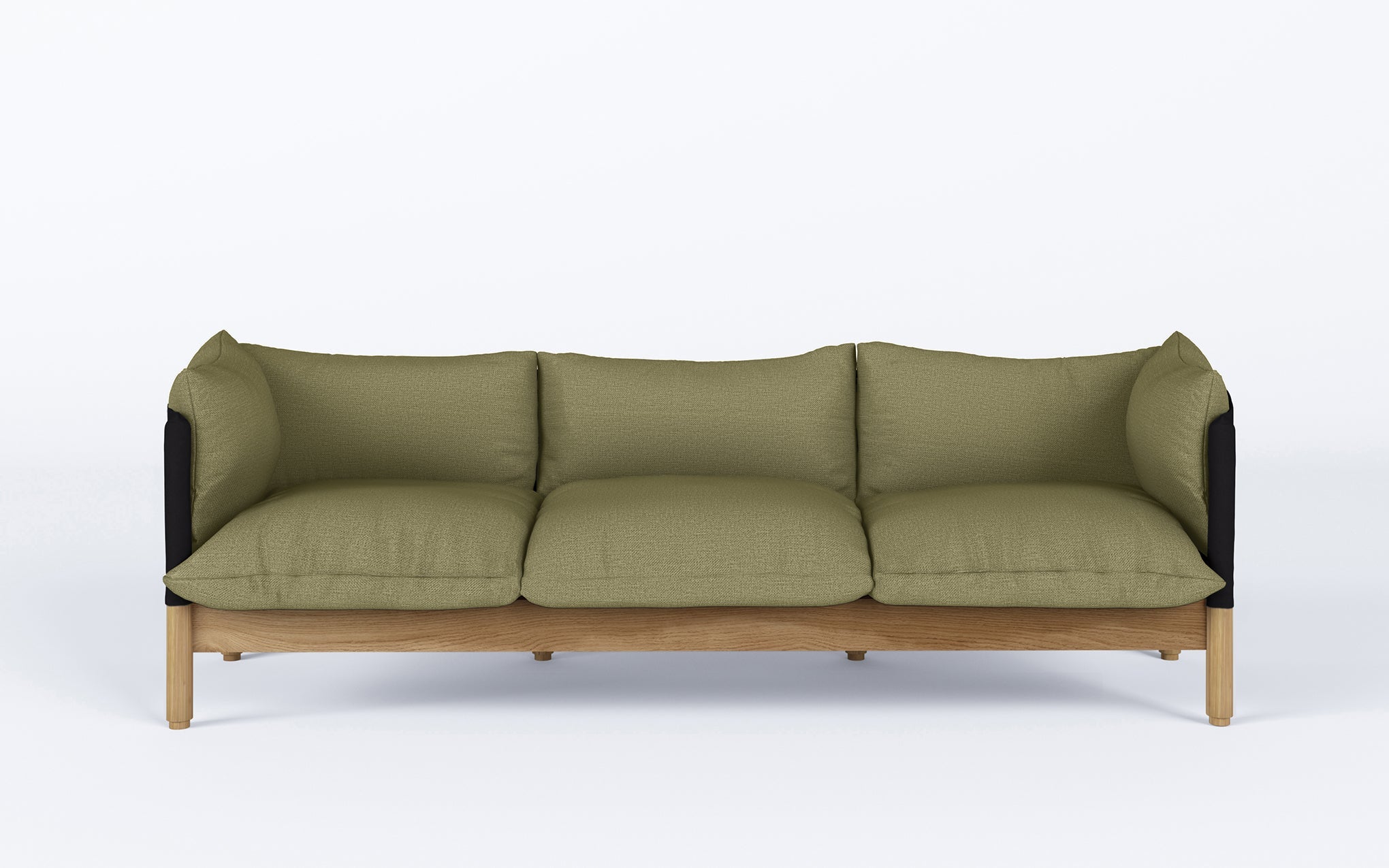 Tepee three seat sofa - oak, black sling