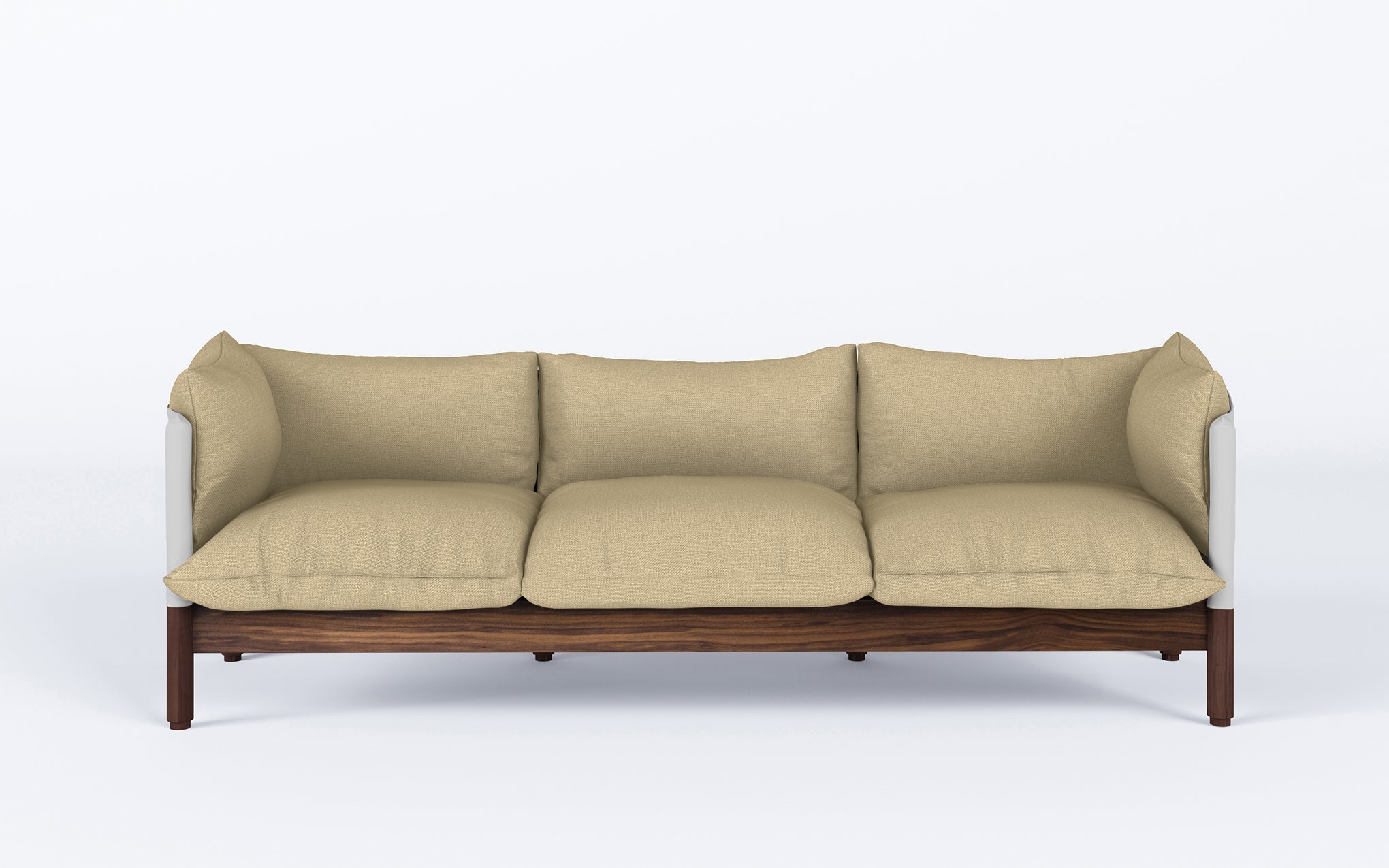 Tepee three seat sofa - walnut, white sling